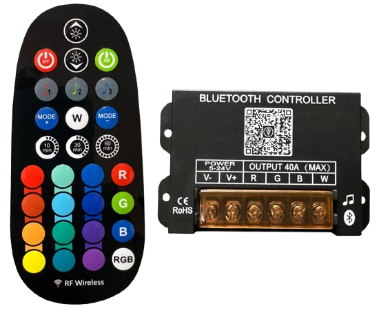 Bluetooth RGBW Music Controller 5-24V Wireless 29-Key LED Strip Controller Australia Stock