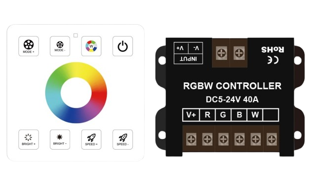 Wireless 8-Key Touch Panel RGBW Controller 5-24V  LED Strip Light Controller Australia Stock