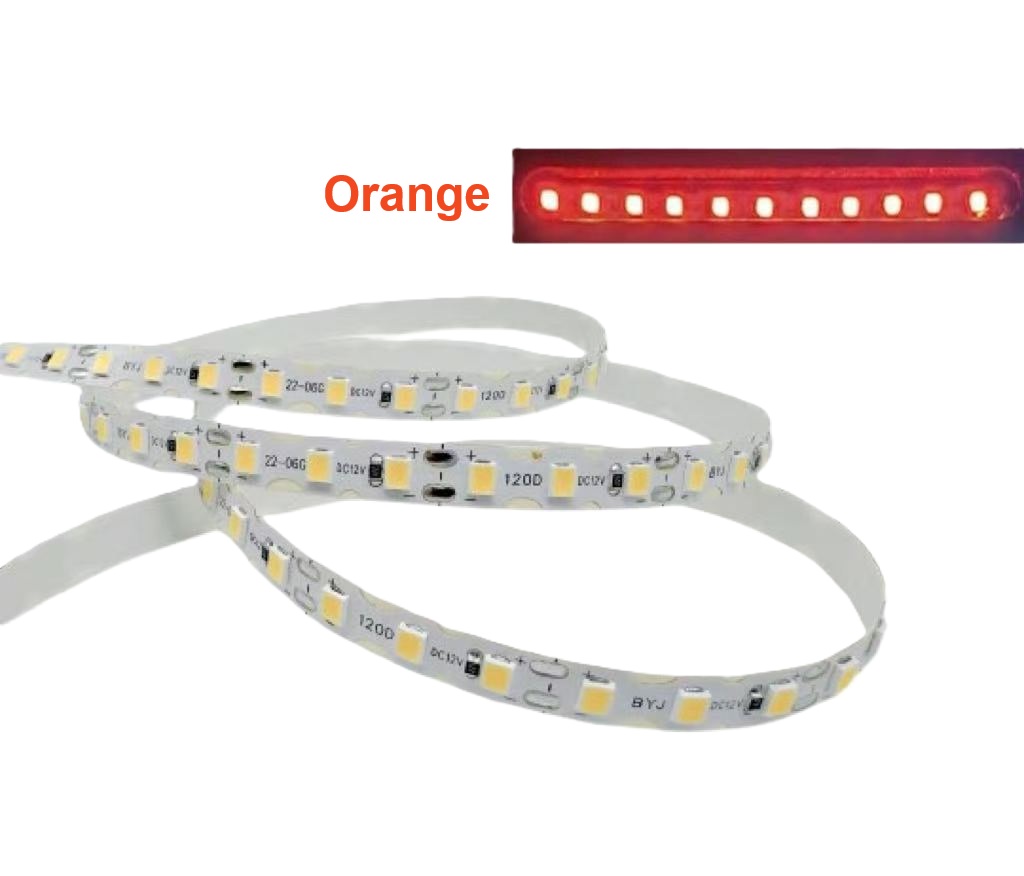 12V LED Strip Light  5M Orange 3 LED Cut Flexible Strip for Neon Sign Lighting Australia