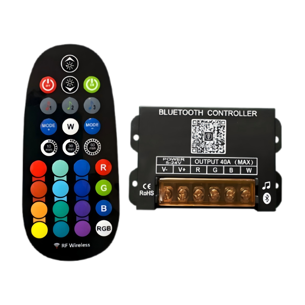 Bluetooth RGBW Music Controller 5-24V Wireless 29-Key LED Strip Controller Australia Stock